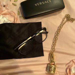 Versace necklace and glasses